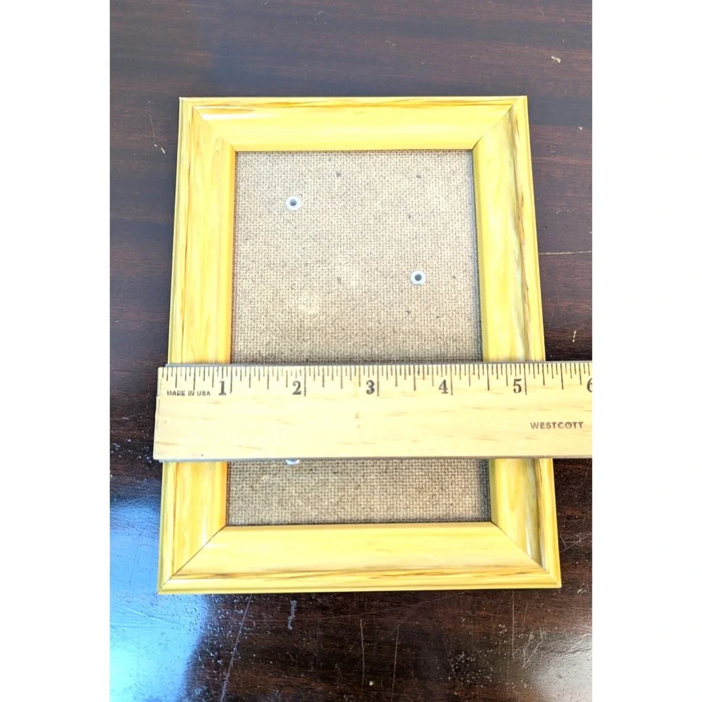 Vintage Faux Tortoise Shell Lucite Acrylic Picture Frame 5x7 Amber Brown Marbled